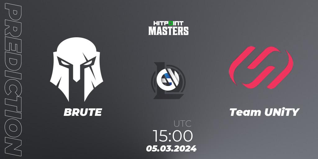 BRUTE vs Team UNiTY: Betting TIp, Match Prediction. 05.03.24. LoL, Hitpoint Masters Spring 2024