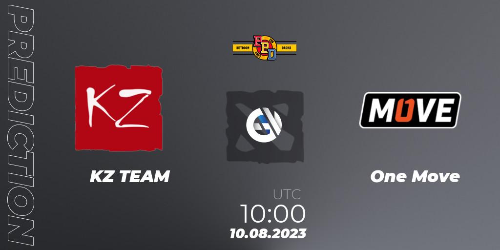KZ TEAM vs One Move: Betting TIp, Match Prediction. 10.08.2023 at 10:06. Dota 2, BetBoom Dacha - Online Stage