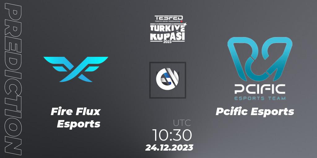 Fire Flux Esports vs Pcific Esports: Betting TIp, Match Prediction. 24.12.2023 at 14:30. VALORANT, TESFED Türkiye Kupası - 2023