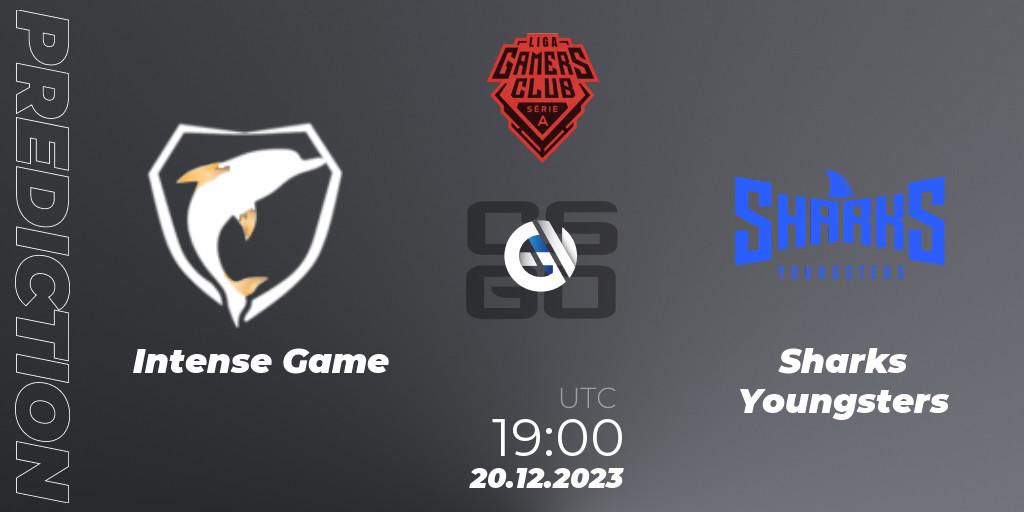 Intense Game vs Sharks Youngsters: Betting TIp, Match Prediction. 20.12.2023 at 19:00. Counter-Strike (CS2), Gamers Club Liga Série A: December 2023