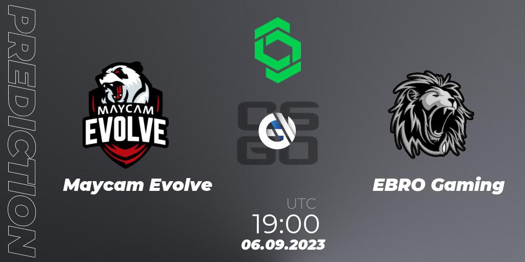 Maycam Evolve vs EBRO Gaming: Betting TIp, Match Prediction. 06.09.2023 at 19:00. Counter-Strike (CS2), CCT South America Series #11: Closed Qualifier