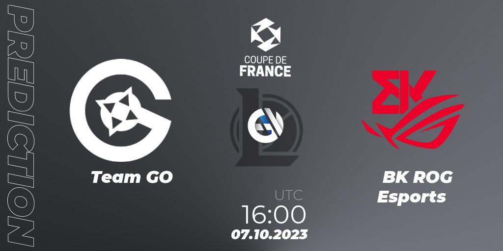 Team GO vs BK ROG Esports: Betting TIp, Match Prediction. 07.10.23. LoL, Coupe de France 2023