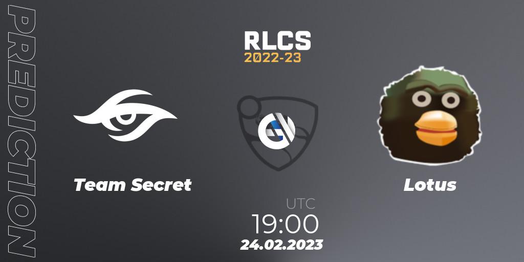 Team Secret vs Lotus: Betting TIp, Match Prediction. 24.02.23. Rocket League, RLCS 2022-23 - Winter: South America Regional 3 - Winter Invitational
