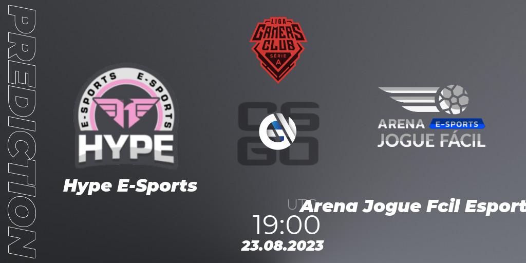 Hype E-Sports vs Arena Jogue Fácil Esports: Betting TIp, Match Prediction. 23.08.2023 at 19:00. Counter-Strike (CS2), Gamers Club Liga Série A: August 2023
