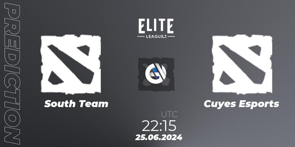 South Team vs Cuyes Esports: Betting TIp, Match Prediction. 25.06.2024 at 22:15. Dota 2, Elite League Season 2: South America Closed Qualifier