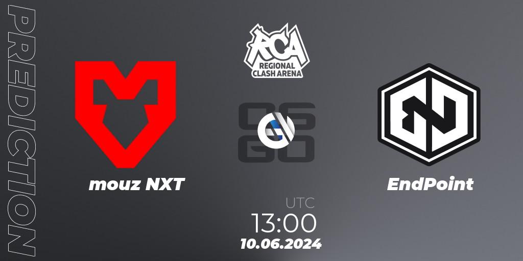 mouz NXT vs EndPoint: Betting TIp, Match Prediction. 10.06.2024 at 13:00. Counter-Strike (CS2), Regional Clash Arena Europe