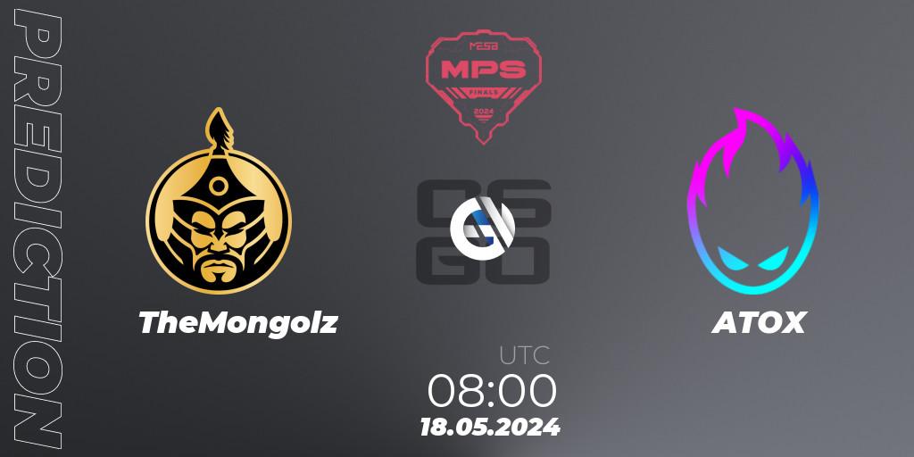 TheMongolz vs ATOX: Betting TIp, Match Prediction. 18.05.2024 at 08:00. Counter-Strike (CS2), MESA Pro Series: Finals 2024