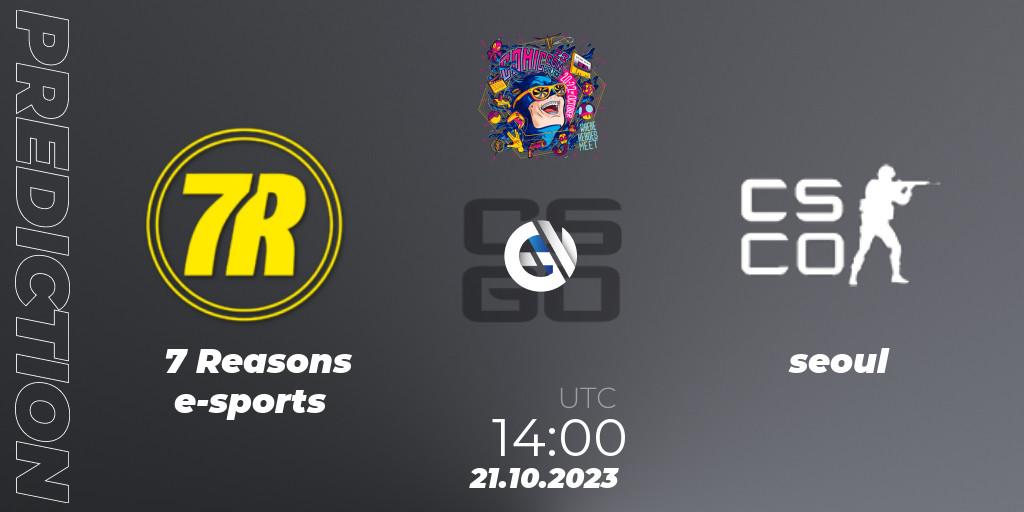7 Reasons e-sports vs seoul: Betting TIp, Match Prediction. 21.10.2023 at 14:00. Counter-Strike (CS2), Comic Con Baltics 2023