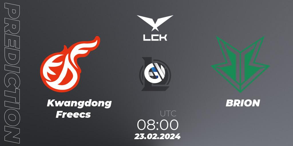 Kwangdong Freecs vs BRION: Betting TIp, Match Prediction. 23.02.24. LoL, LCK Spring 2024 - Group Stage