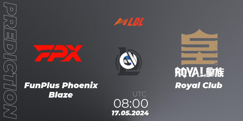 FunPlus Phoenix Blaze vs Royal Club: Betting TIp, Match Prediction. 17.05.2024 at 08:00. LoL, LDL 2024 - Stage 2