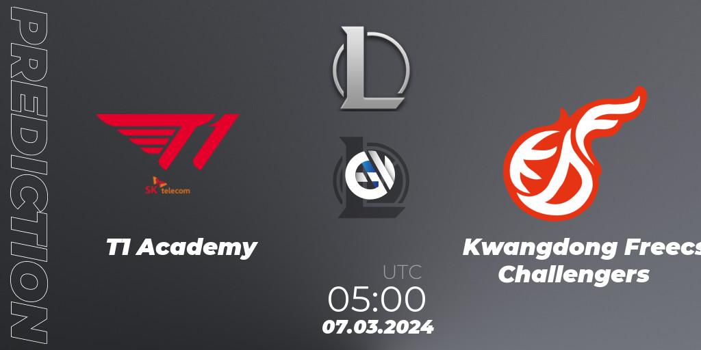 T1 Academy vs Kwangdong Freecs Challengers: Betting TIp, Match Prediction. 07.03.24. LoL, LCK Challengers League 2024 Spring - Group Stage