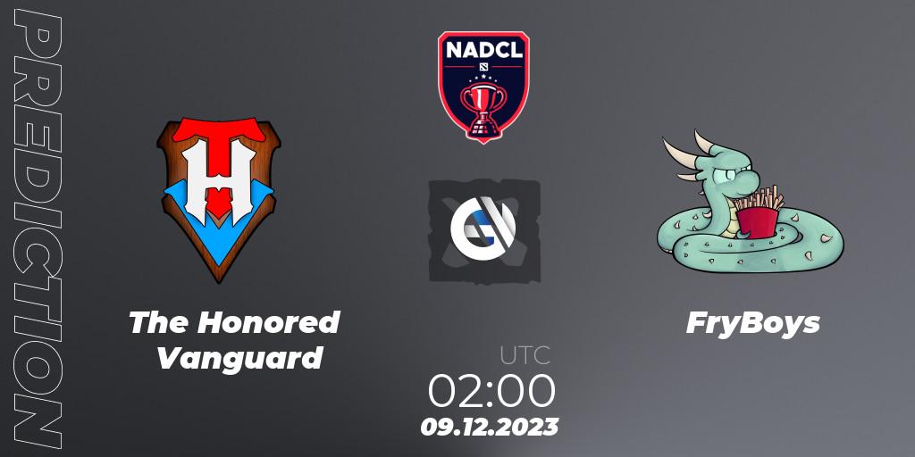 The Honored Vanguard vs FryBoys: Betting TIp, Match Prediction. 09.12.2023 at 02:00. Dota 2, North American Dota Challengers League Season 5 Grand Finals