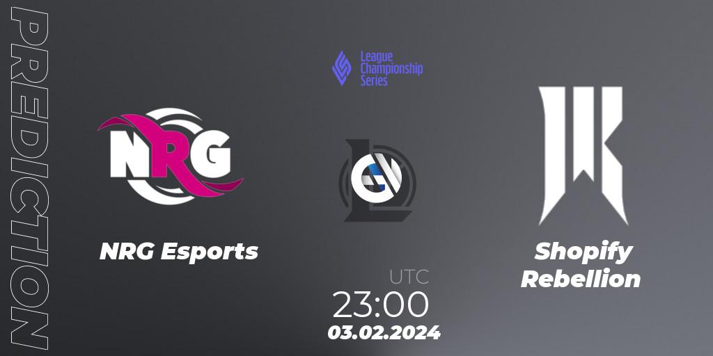 NRG Esports vs Shopify Rebellion: Betting TIp, Match Prediction. 04.02.24. LoL, LCS Spring 2024 - Group Stage