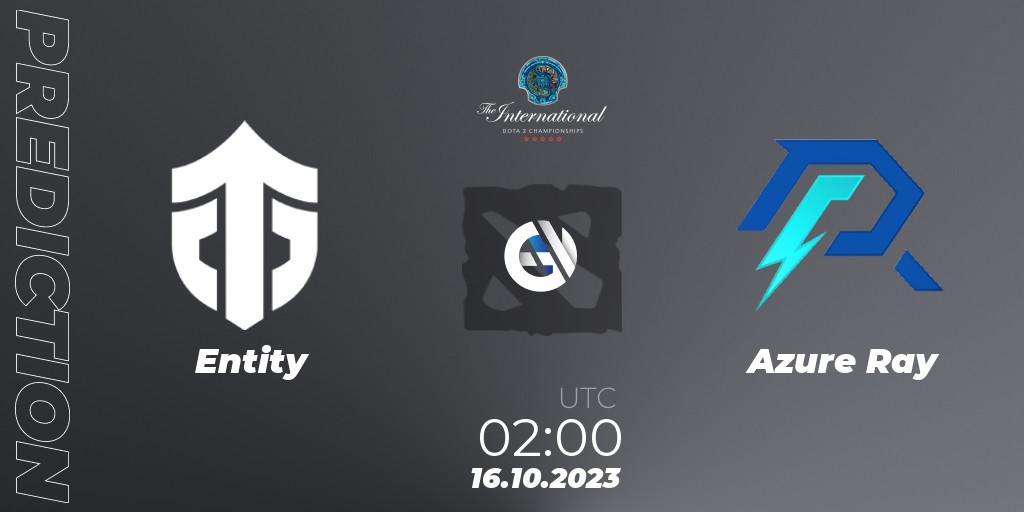 Entity vs Azure Ray: Betting TIp, Match Prediction. 16.10.23. Dota 2, The International 2023 - Group Stage