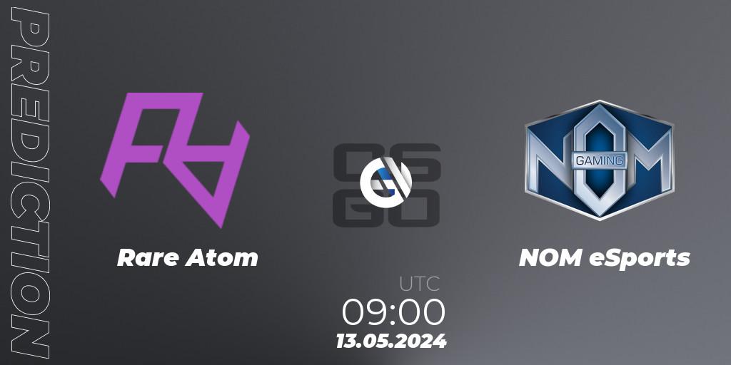 Rare Atom vs NOM eSports: Betting TIp, Match Prediction. 13.05.2024 at 09:00. Counter-Strike (CS2), CCT Season 2 Europe Series 4 Closed Qualifier