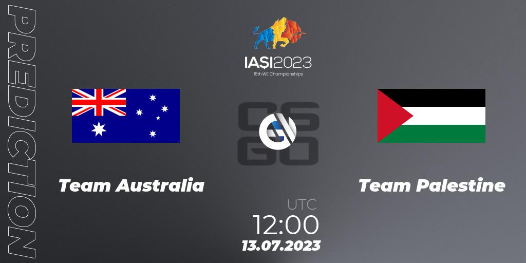 Team Australia vs Team Palestine: Betting TIp, Match Prediction. 13.07.2023 at 12:00. Counter-Strike (CS2), IESF Asian Championship 2023