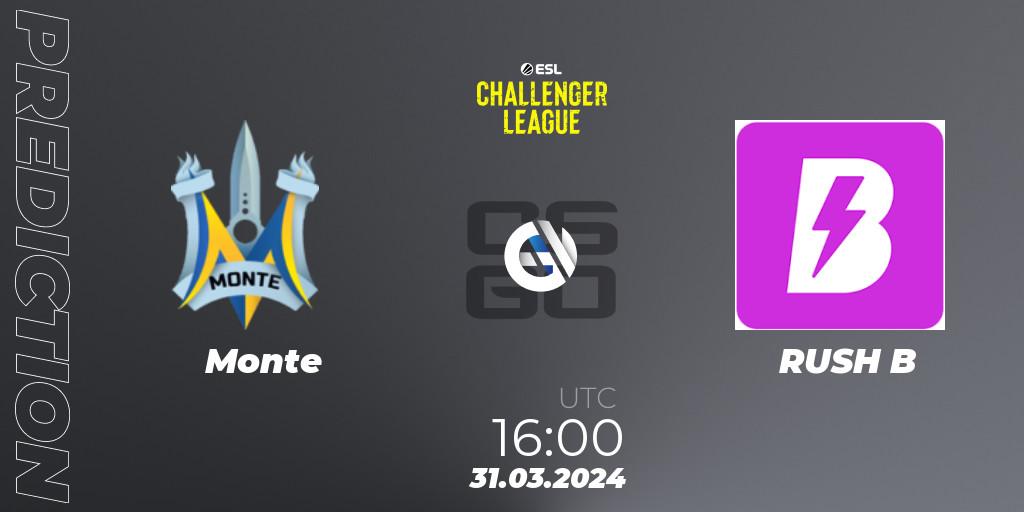 Monte vs RUSH B: Betting TIp, Match Prediction. 31.03.24. CS2 (CS:GO), ESL Challenger League Season 47: Europe