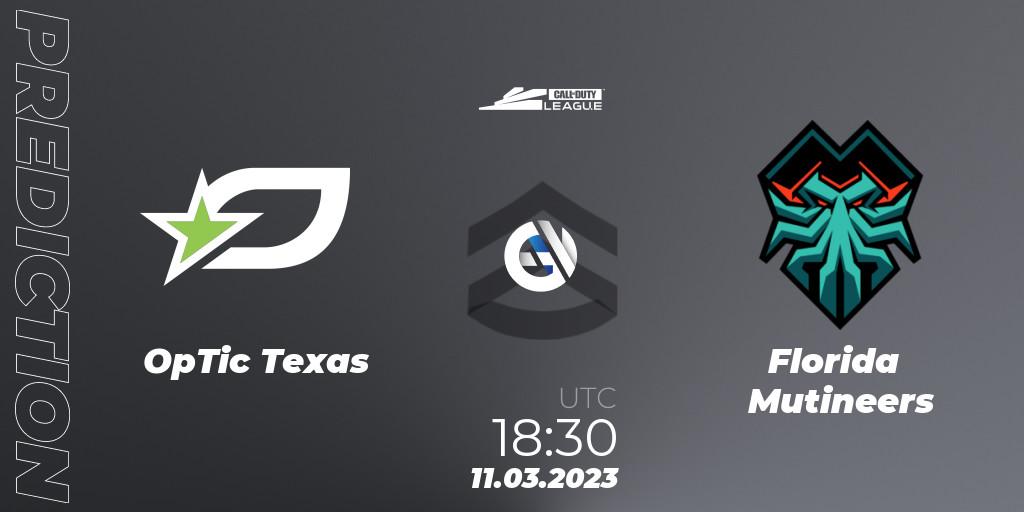 OpTic Texas vs Florida Mutineers: Betting TIp, Match Prediction. 11.03.2023 at 18:30. Call of Duty, Call of Duty League 2023: Stage 3 Major