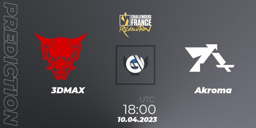 3DMAX vs Akroma: Betting TIp, Match Prediction. 10.04.2023 at 18:10. VALORANT, VALORANT Challengers France: Revolution Split 2 - Regular Season