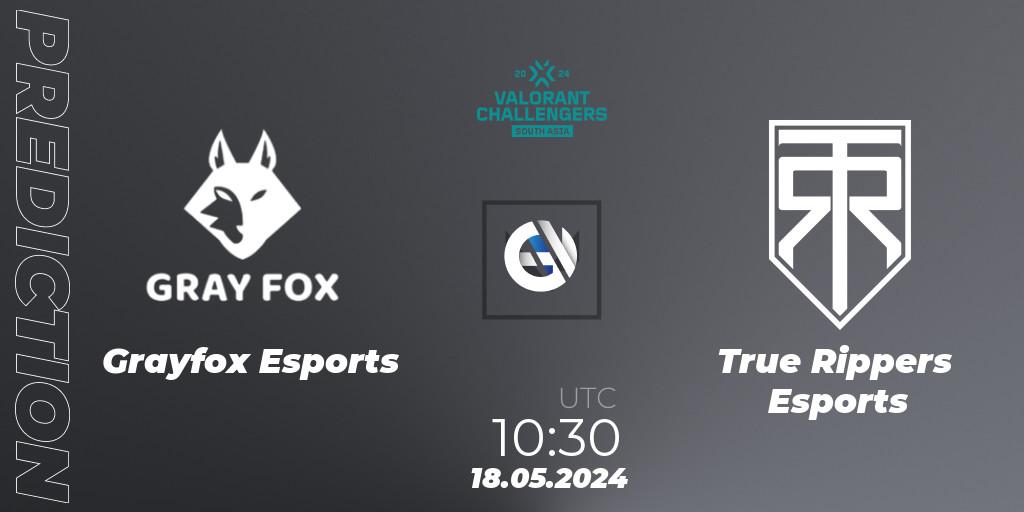 Grayfox Esports vs True Rippers Esports: Betting TIp, Match Prediction. 18.05.2024 at 10:30. VALORANT, VALORANT Challengers 2024 South Asia: Split 1 - Cup 2