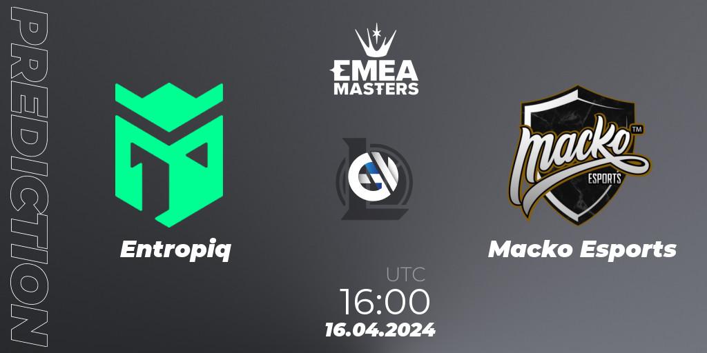 Entropiq vs Macko Esports: Betting TIp, Match Prediction. 16.04.24. LoL, EMEA Masters Spring 2024 - Play-In