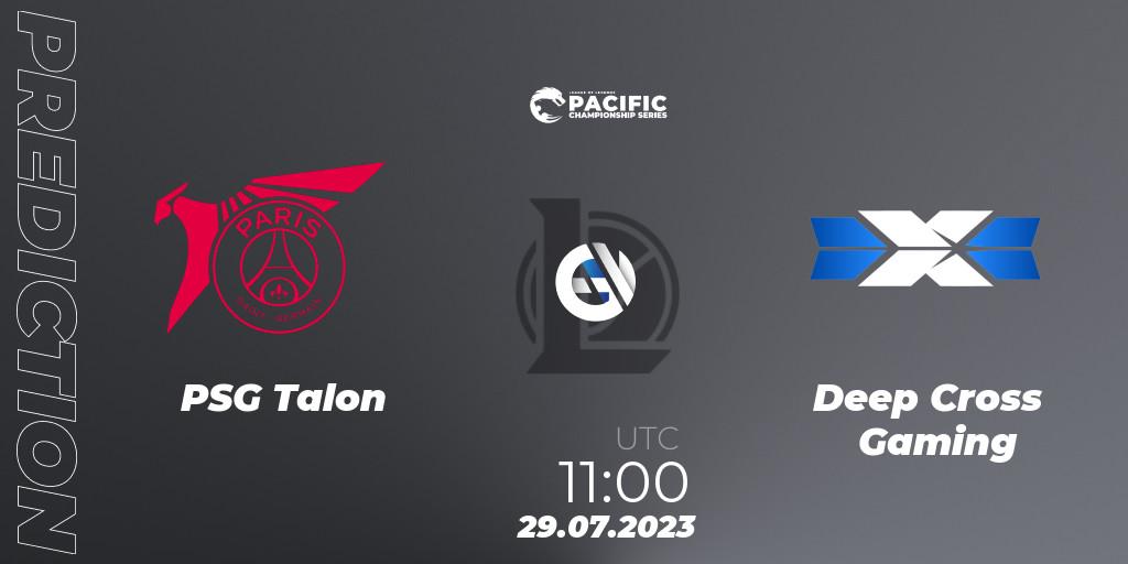 PSG Talon vs Deep Cross Gaming: Betting TIp, Match Prediction. 29.07.2023 at 11:00. LoL, PACIFIC Championship series Group Stage
