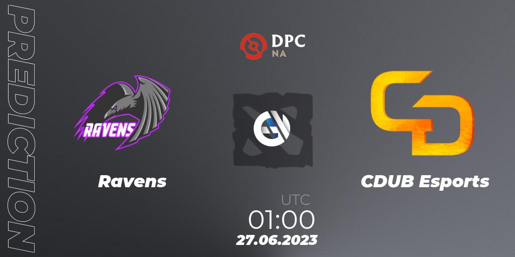 Ravens vs CDUB Esports: Betting TIp, Match Prediction. 27.06.23. Dota 2, DPC 2023 Tour 3: NA Division II (Lower)