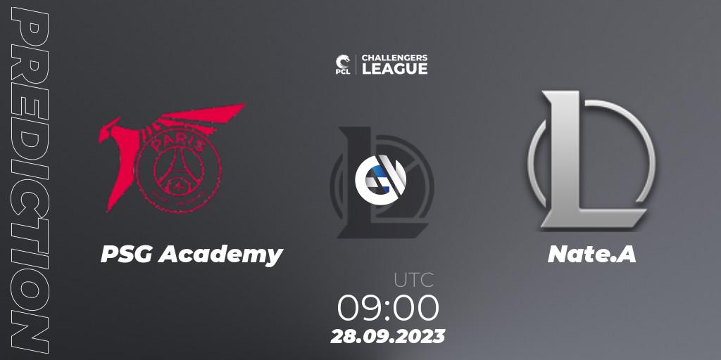 PSG Academy vs Nate.A: Betting TIp, Match Prediction. 28.09.2023 at 09:00. LoL, PCL 2023 - Playoffs