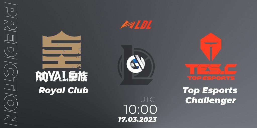 Royal Club vs Top Esports Challenger: Betting TIp, Match Prediction. 17.03.2023 at 10:00. LoL, LDL 2023 - Regular Season