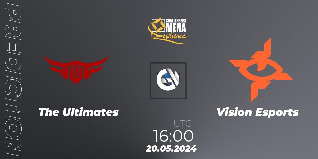 The Ultimates vs Vision Esports: Betting TIp, Match Prediction. 20.05.2024 at 16:00. VALORANT, VALORANT Challengers 2024 MENA: Resilience Split 2 - GCC and Iraq
