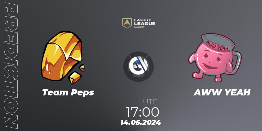 Team Peps vs AWW YEAH: Betting TIp, Match Prediction. 14.05.2024 at 17:00. Overwatch, FACEIT League Season 1 - EMEA Master Road to EWC