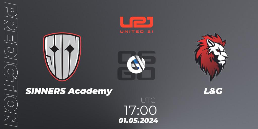 SINNERS Academy vs L&G: Betting TIp, Match Prediction. 01.05.2024 at 17:00. Counter-Strike (CS2), United21 Season 13: Division 2