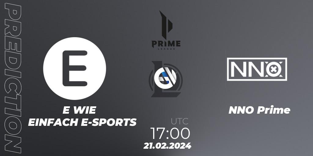 E WIE EINFACH E-SPORTS vs NNO Prime: Betting TIp, Match Prediction. 18.01.24. LoL, Prime League Spring 2024 - Group Stage