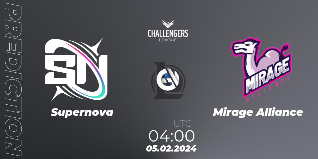 Supernova vs Mirage Alliance: Betting TIp, Match Prediction. 05.02.24. LoL, NACL 2024 Spring - Group Stage