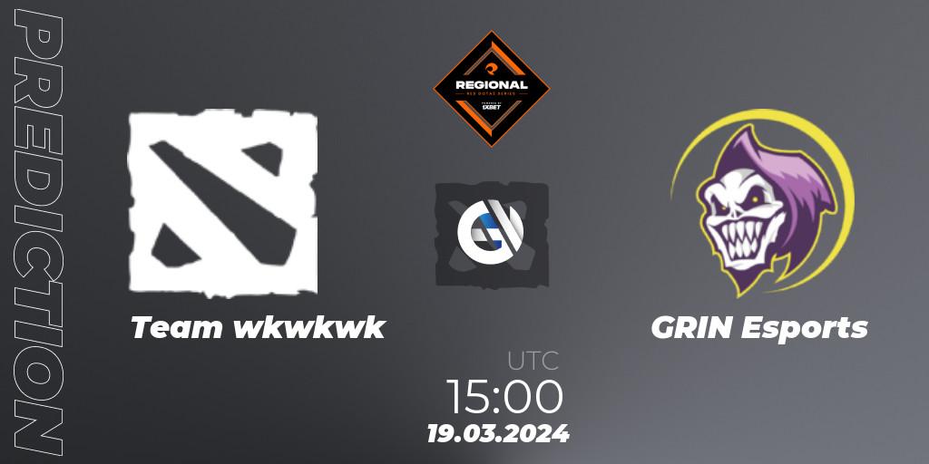 Team wkwkwk vs GRIN Esports: Betting TIp, Match Prediction. 25.03.24. Dota 2, RES Regional Series: EU #1