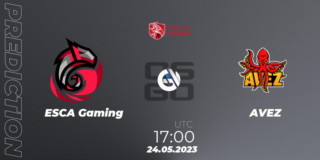 ESCA Gaming vs AVEZ: Betting TIp, Match Prediction. 24.05.2023 at 17:00. Counter-Strike (CS2), Polish Esports League 2023 Split 2