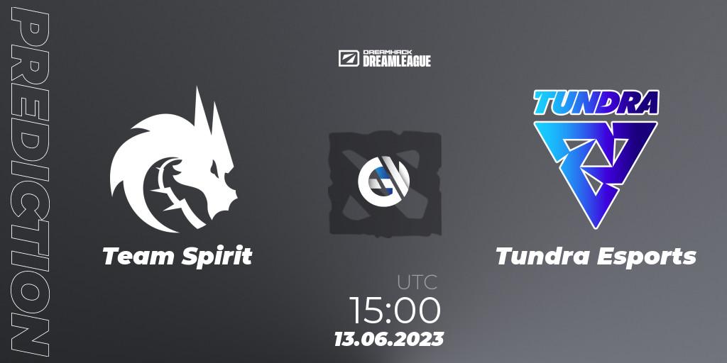 Team Spirit vs Tundra Esports: Betting TIp, Match Prediction. 13.06.2023 at 15:27. Dota 2, DreamLeague Season 20 - Group Stage 1