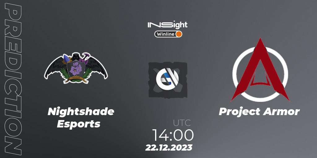 Nightshade Esports vs Project Armor: Betting TIp, Match Prediction. 22.12.23. Dota 2, Winline Insight Season 4