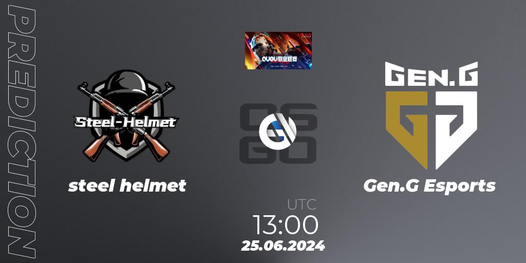 steel helmet vs Gen.G Esports: Betting TIp, Match Prediction. 25.06.2024 at 13:00. Counter-Strike (CS2), QU Pro League