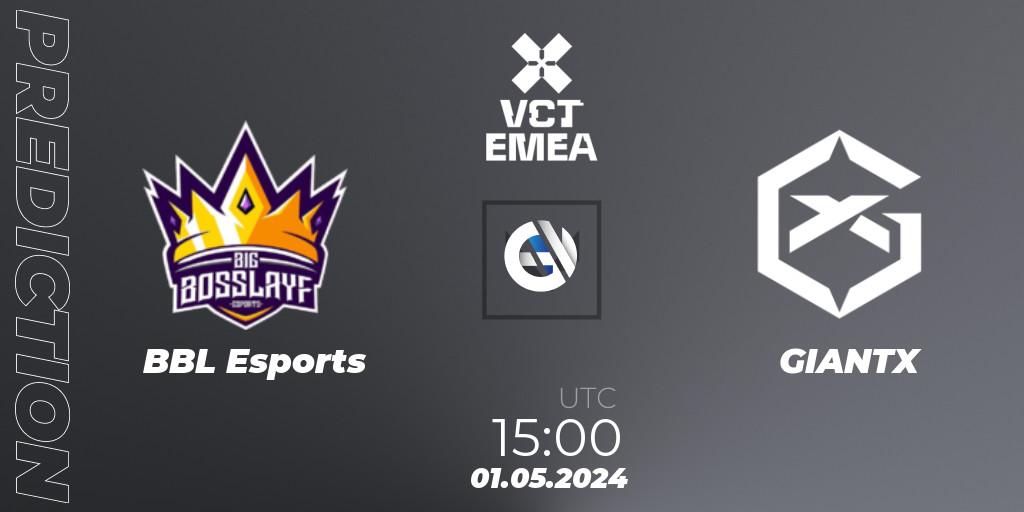 BBL Esports vs GIANTX: Betting TIp, Match Prediction. 01.05.2024 at 15:00. VALORANT, VALORANT Champions Tour 2024: EMEA League - Stage 1 - Group Stage