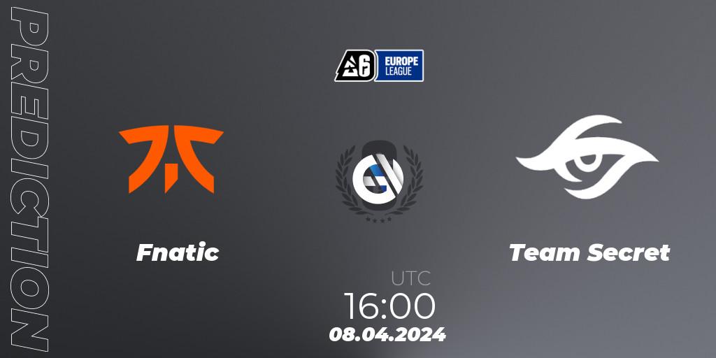 Fnatic vs Team Secret: Betting TIp, Match Prediction. 08.04.2024 at 17:00. Rainbow Six, Europe League 2024 - Stage 1
