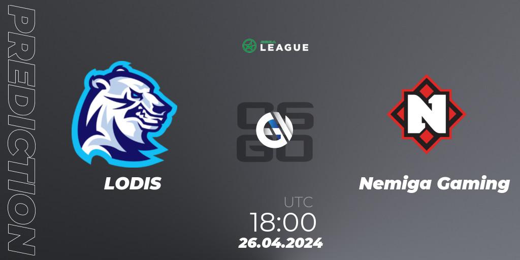 LODIS vs Nemiga Gaming: Betting TIp, Match Prediction. 06.05.2024 at 18:00. Counter-Strike (CS2), ESEA Season 49: Advanced Division - Europe