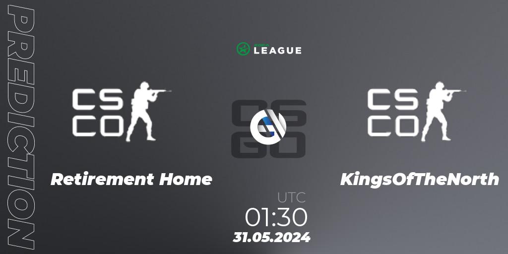 Retirement Home vs KingsOfTheNorth: Betting TIp, Match Prediction. 31.05.2024 at 01:30. Counter-Strike (CS2), ESEA Advanced Season 49 North America