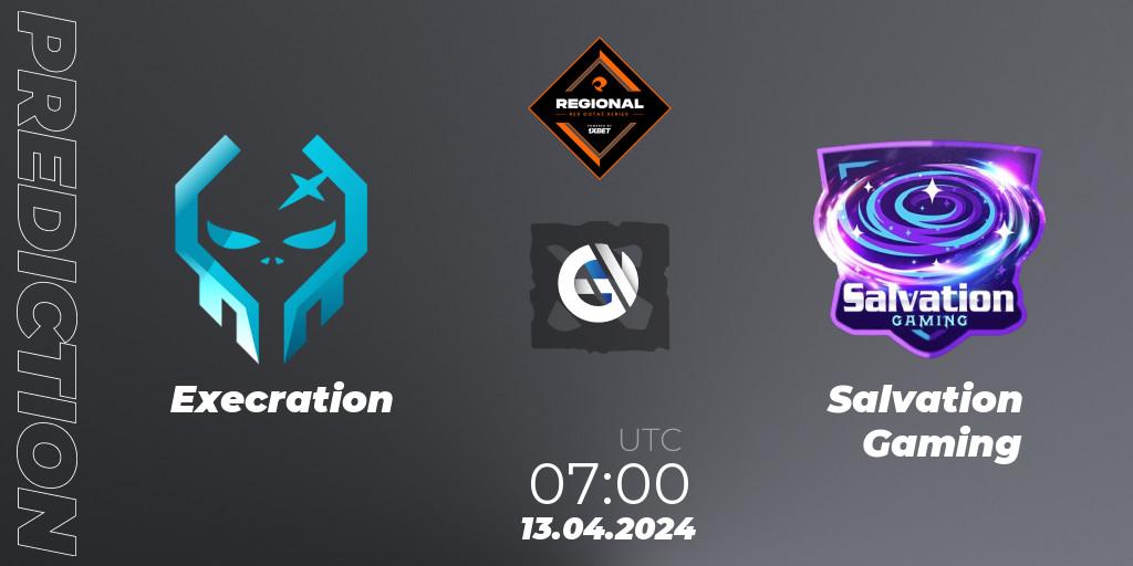 Execration vs Salvation Gaming: Betting TIp, Match Prediction. 13.04.2024 at 07:00. Dota 2, RES Regional Series: SEA #2