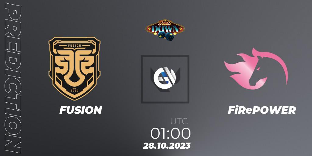 FUSION vs FiRePOWER: Betting TIp, Match Prediction. 27.10.23. VALORANT, ACE Double Down
