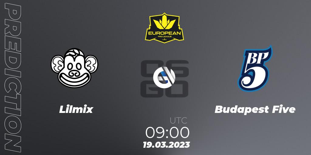 Lilmix vs Budapest Five: Betting TIp, Match Prediction. 19.03.23. CS2 (CS:GO), European Pro League Season 7: Division 2