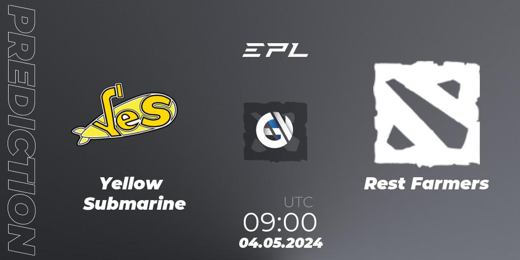 Yellow Submarine vs Rest Farmers: Betting TIp, Match Prediction. 01.05.2024 at 12:00. Dota 2, European Pro League Season 18
