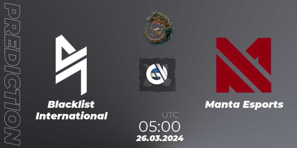 Blacklist International vs Manta Esports: Betting TIp, Match Prediction. 26.03.24. Dota 2, PGL Wallachia Season 1: Southeast Asia Closed Qualifier