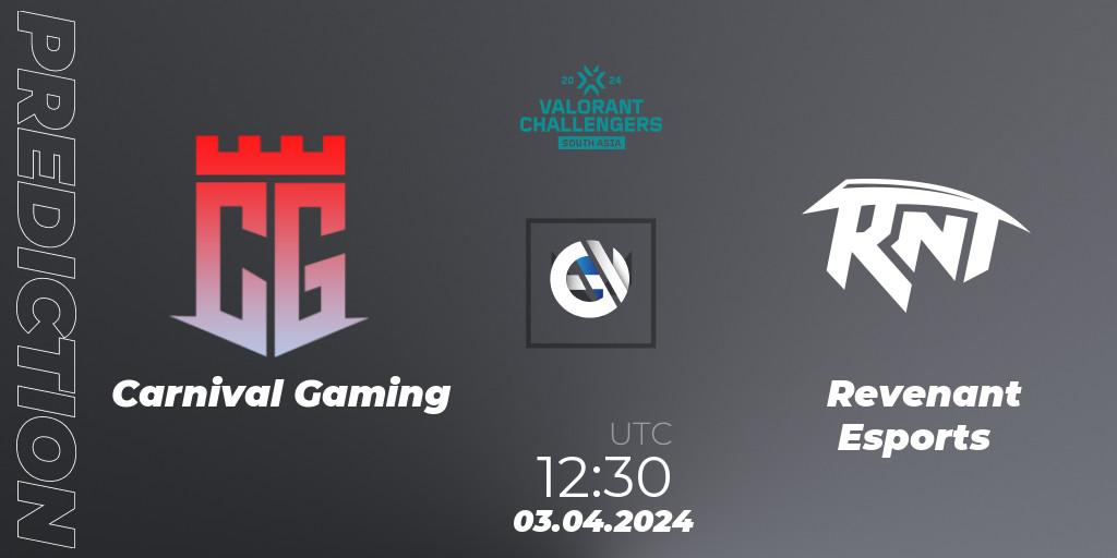 Carnival Gaming vs Revenant Esports: Betting TIp, Match Prediction. 03.04.24. VALORANT, VALORANT Challengers 2024 South Asia: Split 1 - Cup 2