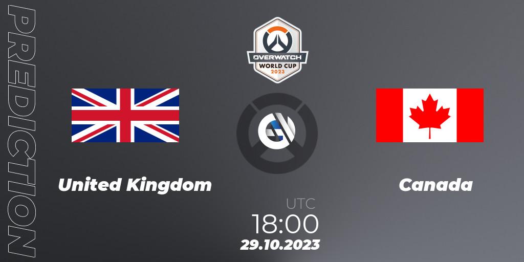 United Kingdom vs Canada: Betting TIp, Match Prediction. 29.10.23. Overwatch, Overwatch World Cup 2023